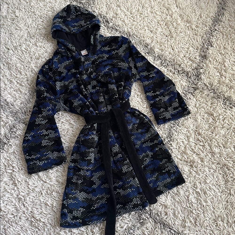 Youth Robe Black Blue